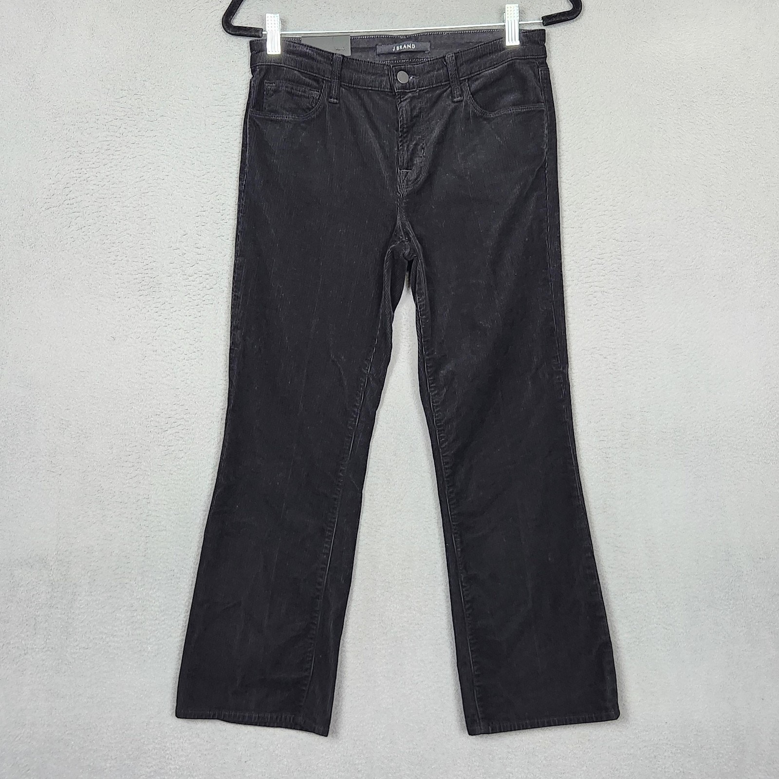 J Brand Pants Womens 27 Black Corduroy Selena Bootcut Mid Rise Skinny Crop Nwt